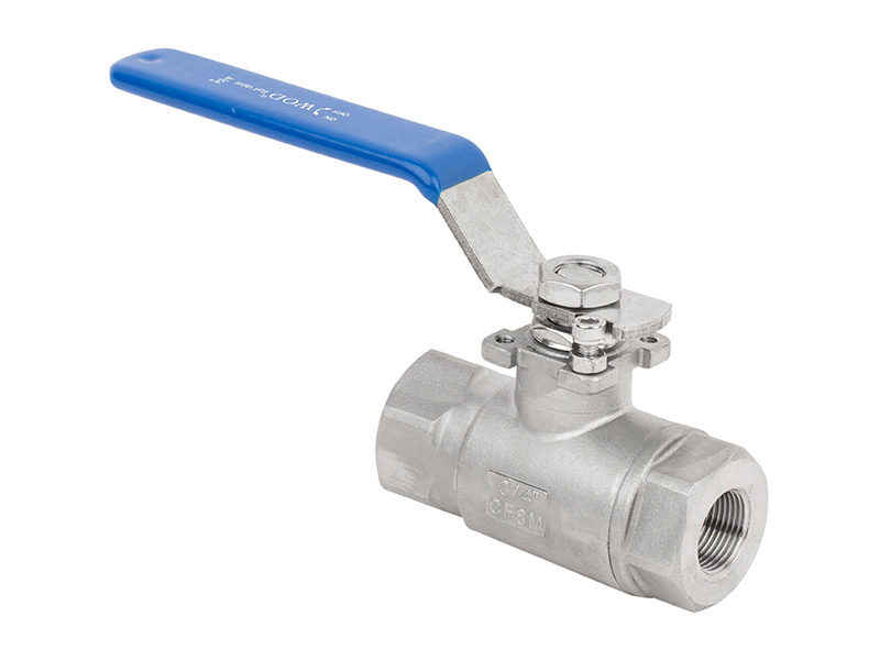 Two piece full bore female thread stainless steel ball valve