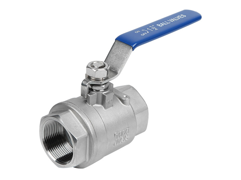 Two piece heavy duty full bore female thread stainless steel ball valve