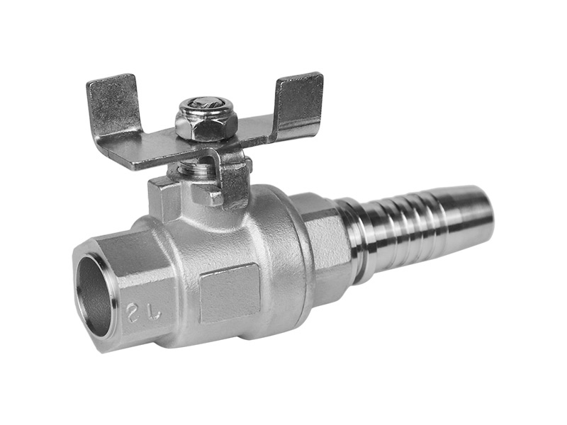 Two piece leather pipe ball valve