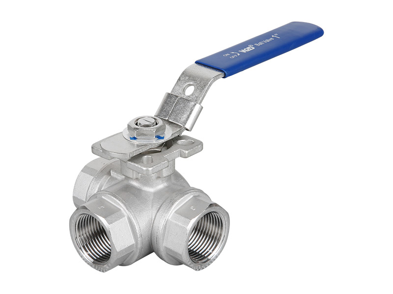 T-type and L-type stainless steel female thread three-way ball valve
