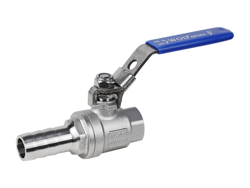 Two piece leather pipe interface ball valve