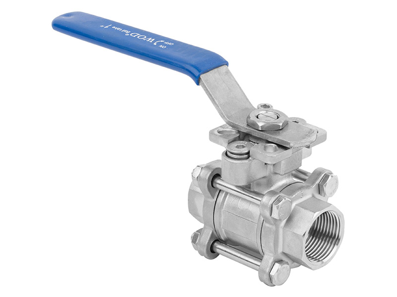 Three piece German standard high platform stainless steel ball valve